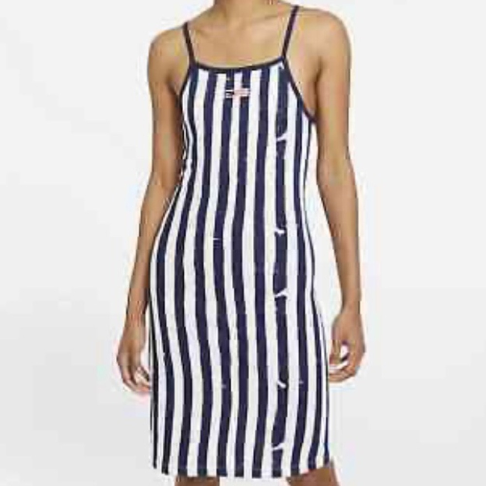 Nike Cami Cotton Sports Dress USA Size Large White Navy